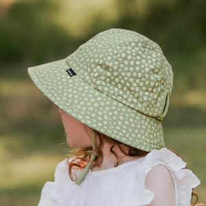 Kids Ponytail Bucket Sun Hat | Floral Grace