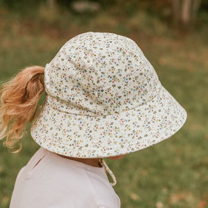 Kids Ponytail Bucket Sun Hat | Floral Charlotte