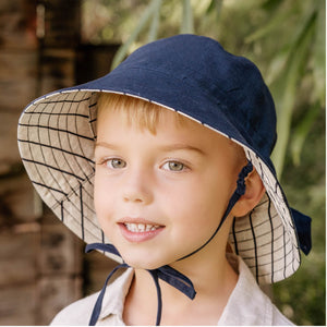Kids Reversible Bucket Sun Hat | Alex / Indigo