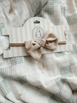 Open image in slideshow, Linen Prairie Bow Headband
