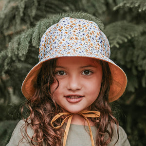 Open image in slideshow, Girls Reversible Panelled Bucket Sun Hat | Meredith/ Maize
