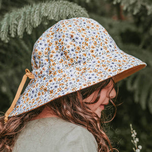 Girls Reversible Panelled Bucket Sun Hat | Meredith/ Maize