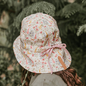Girls Reversible Panelled Bucket Sun Hat | Paris/ Rosa