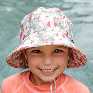 Swim Ponytail Bucket Hat | Hibiscus