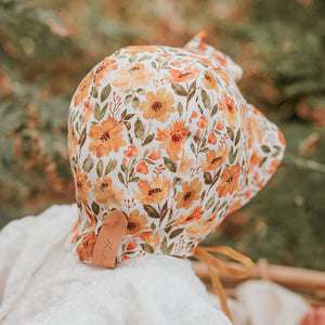 Baby Reversible Ruffle Bonnet | Margaret / Maize