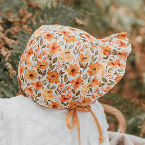 Baby Reversible Ruffle Bonnet | Margaret / Maize