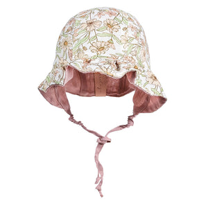 Baby Reversible Ruffle Bonnet | Poppy/ Rosa