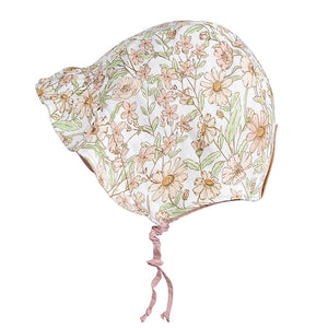 Baby Reversible Ruffle Bonnet | Poppy/ Rosa
