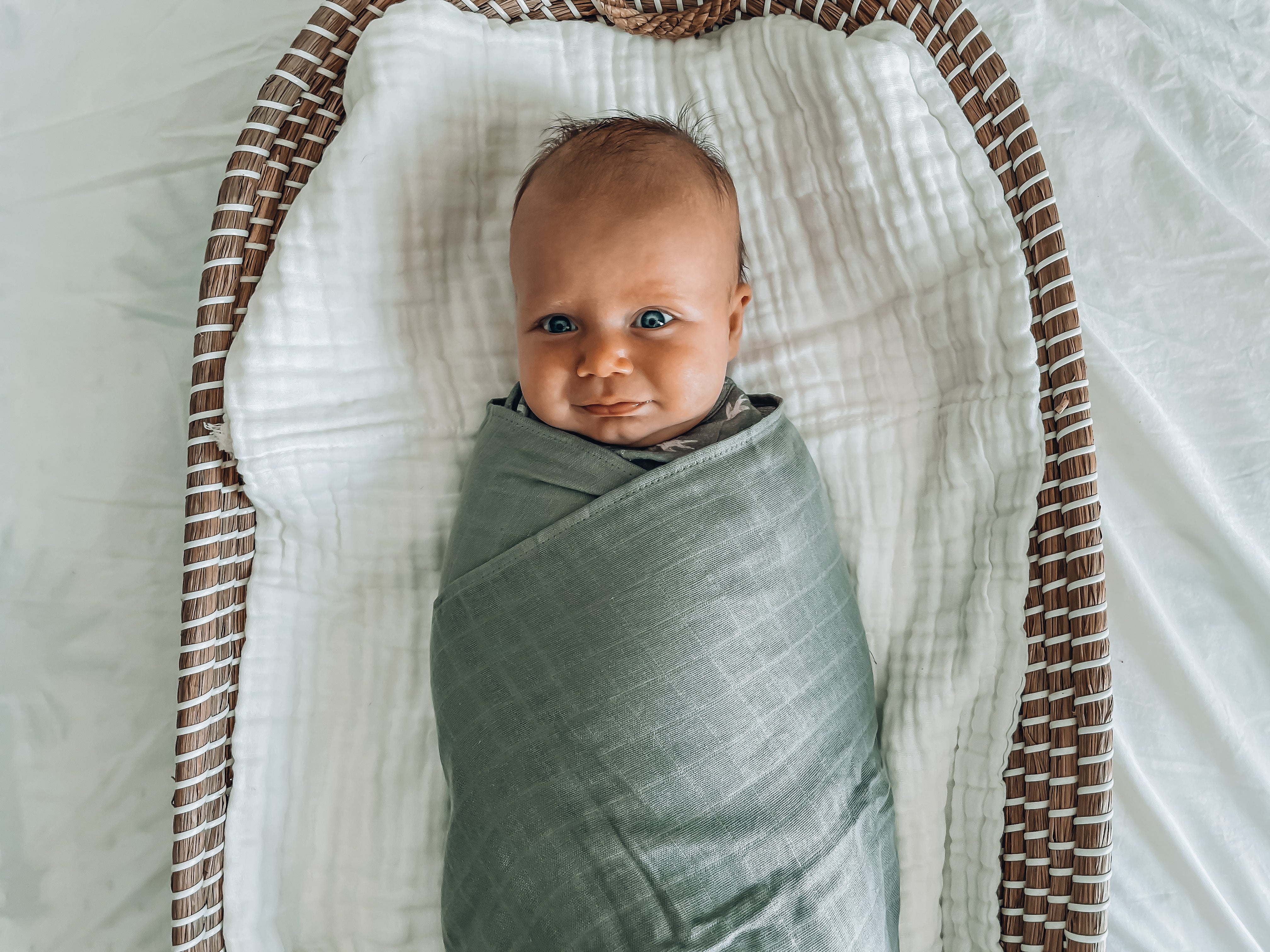 The Essential Swaddle Range | Soft Moss