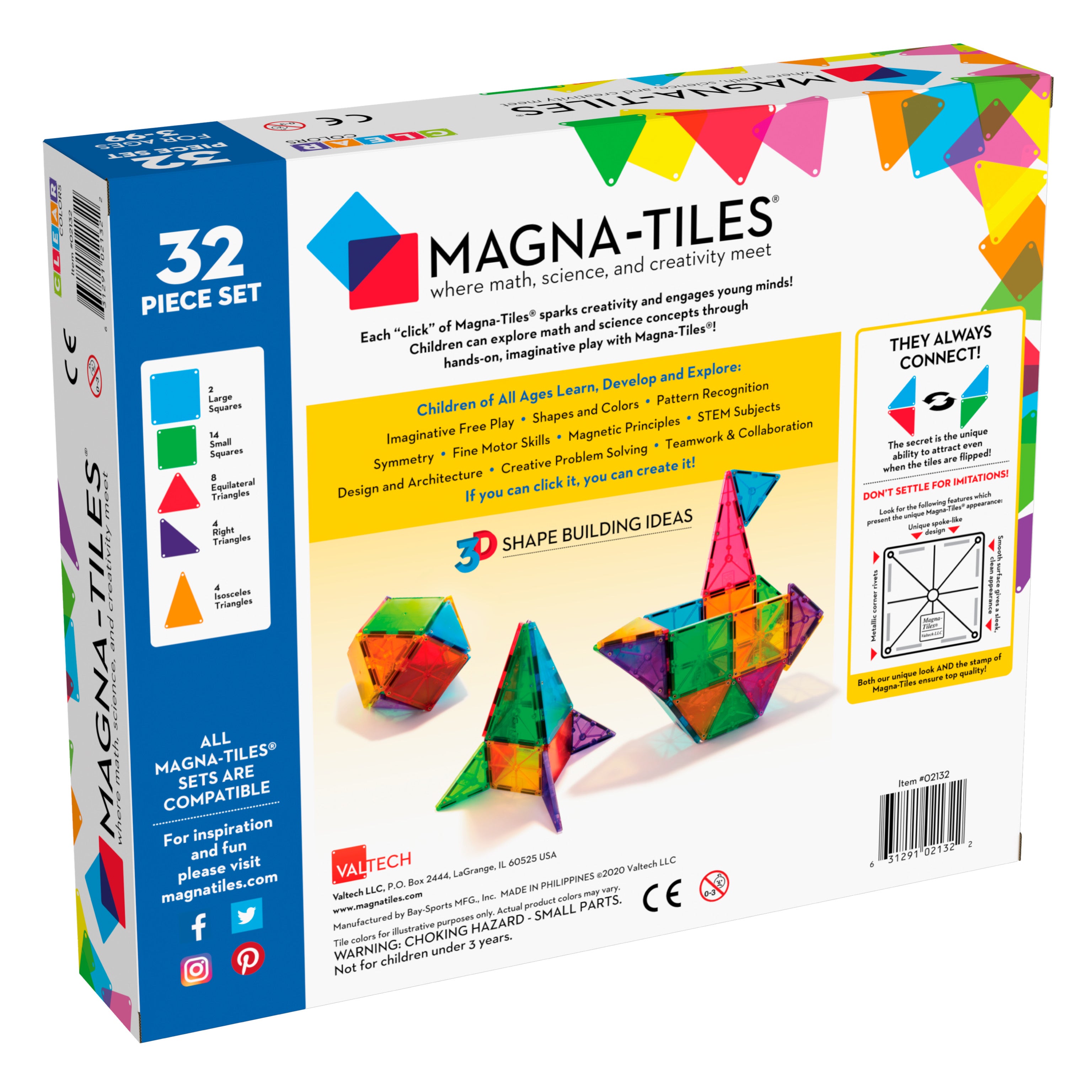 Magna-Tiles Clear Colours 32-Piece Set