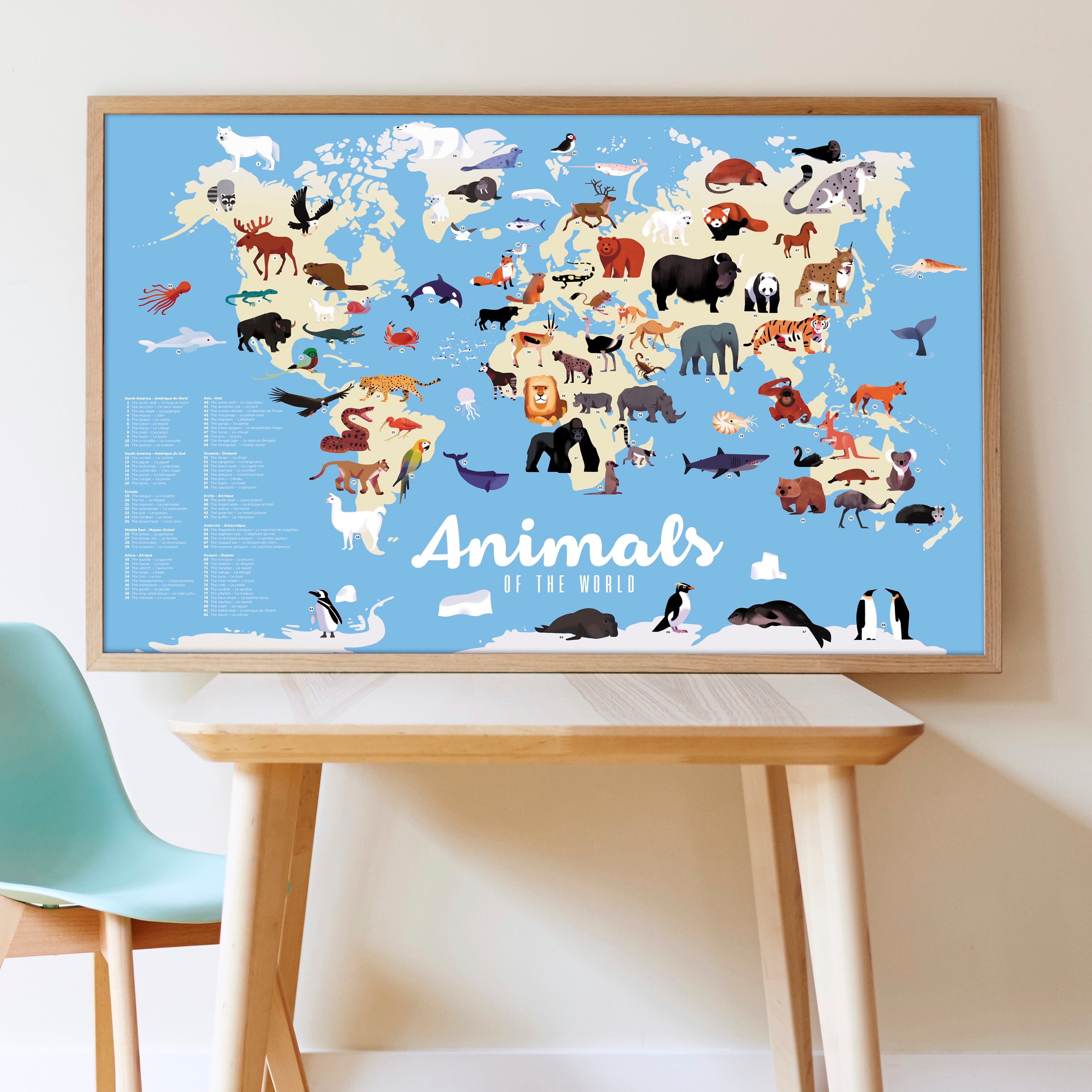 Poppik Educational Sticker Poster | Animals of the World