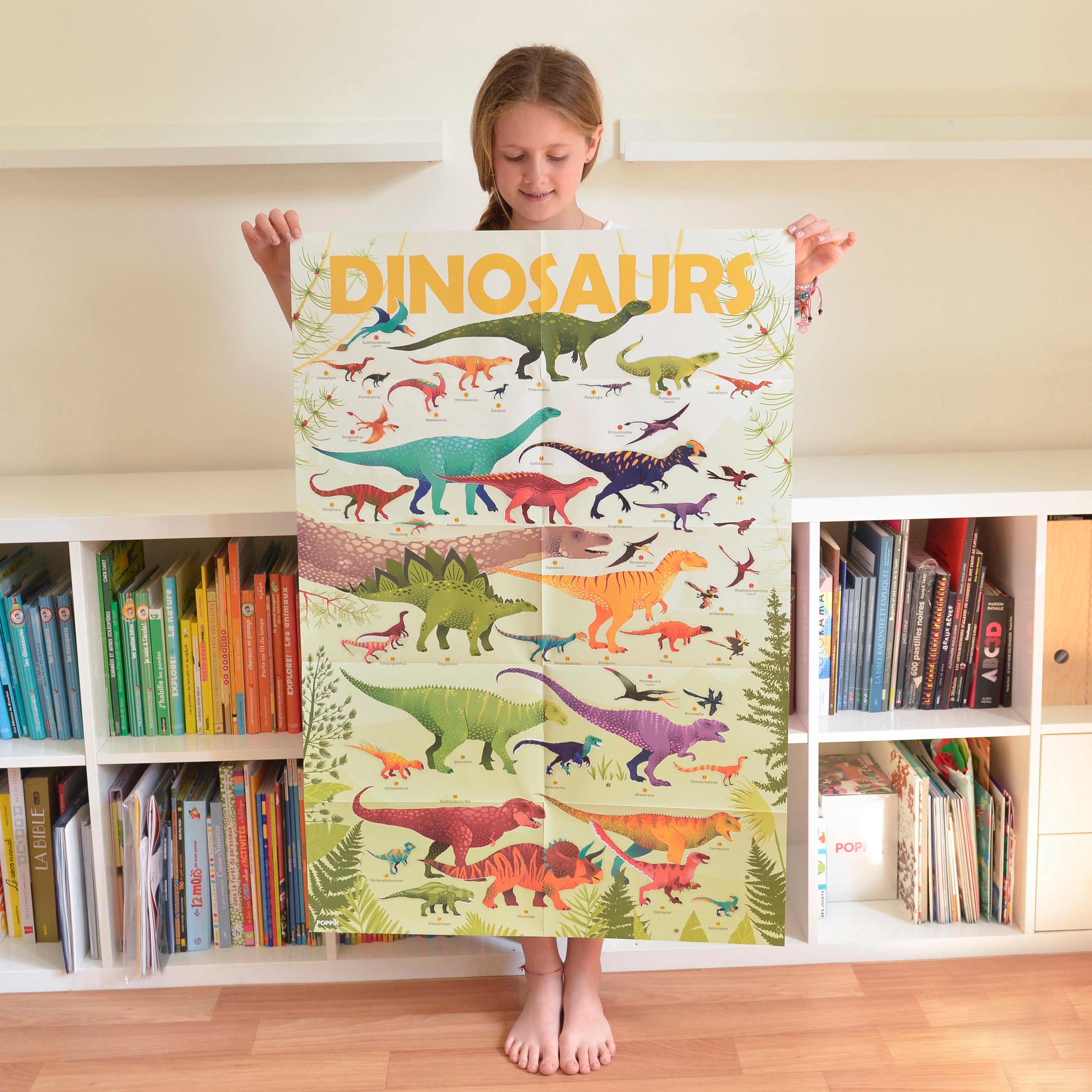 Poppik Educational Sticker Poster | Dinosaurs
